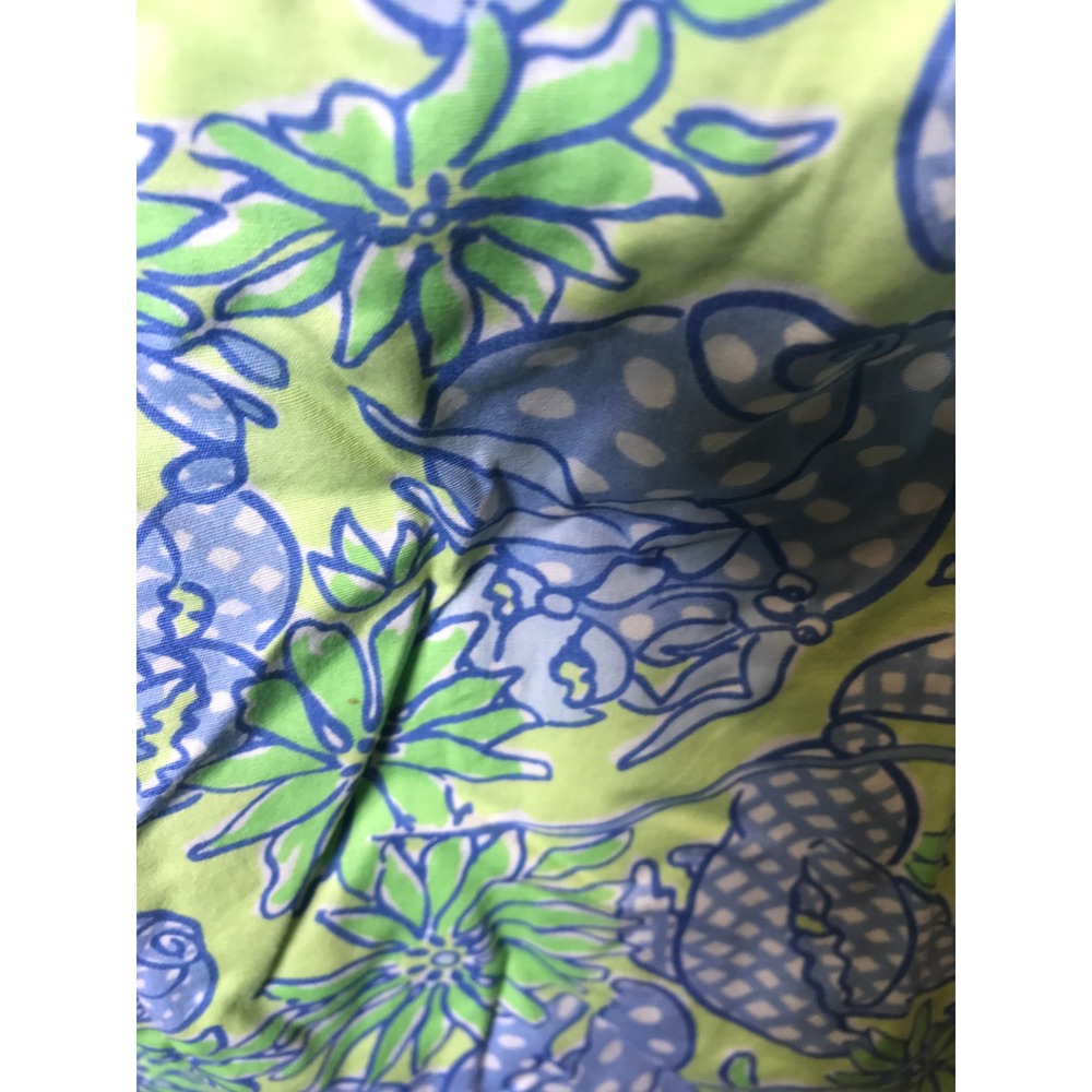 Lilly Pulitzer Green Blue Lobster Floral Print Cotton Shift Dress Womens Size 2 - Picture 4 of 4